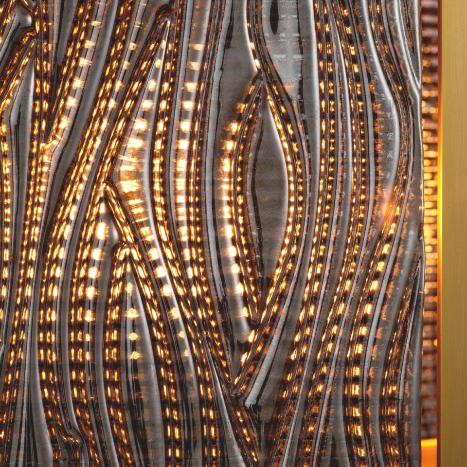 Elysian chandelier antique brass/smoke glass 91 cm