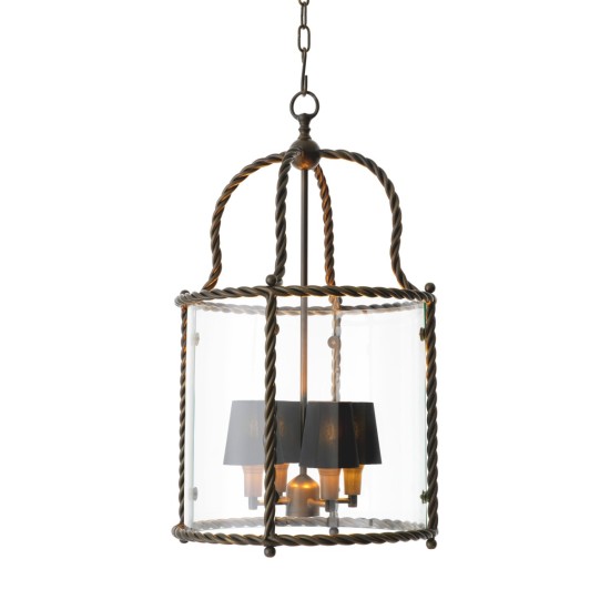 Preston taklampa brons/klart glas 46 cm