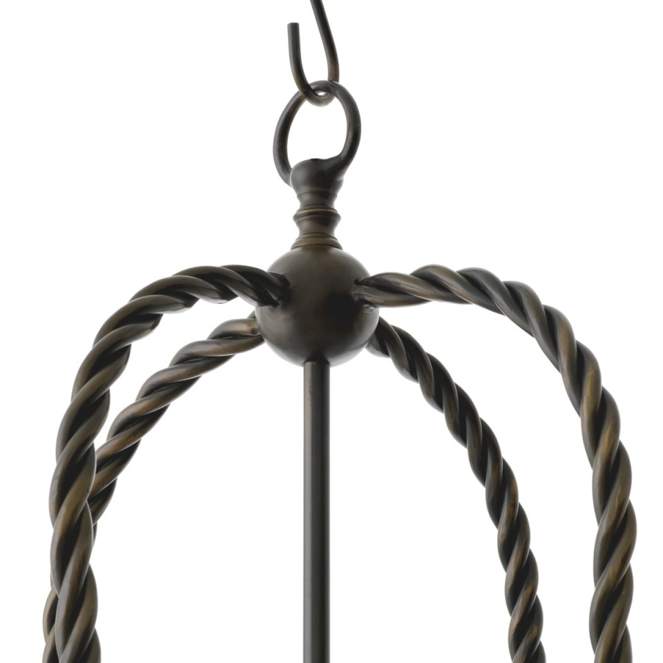 Preston taklampa brons/klart glas 46 cm