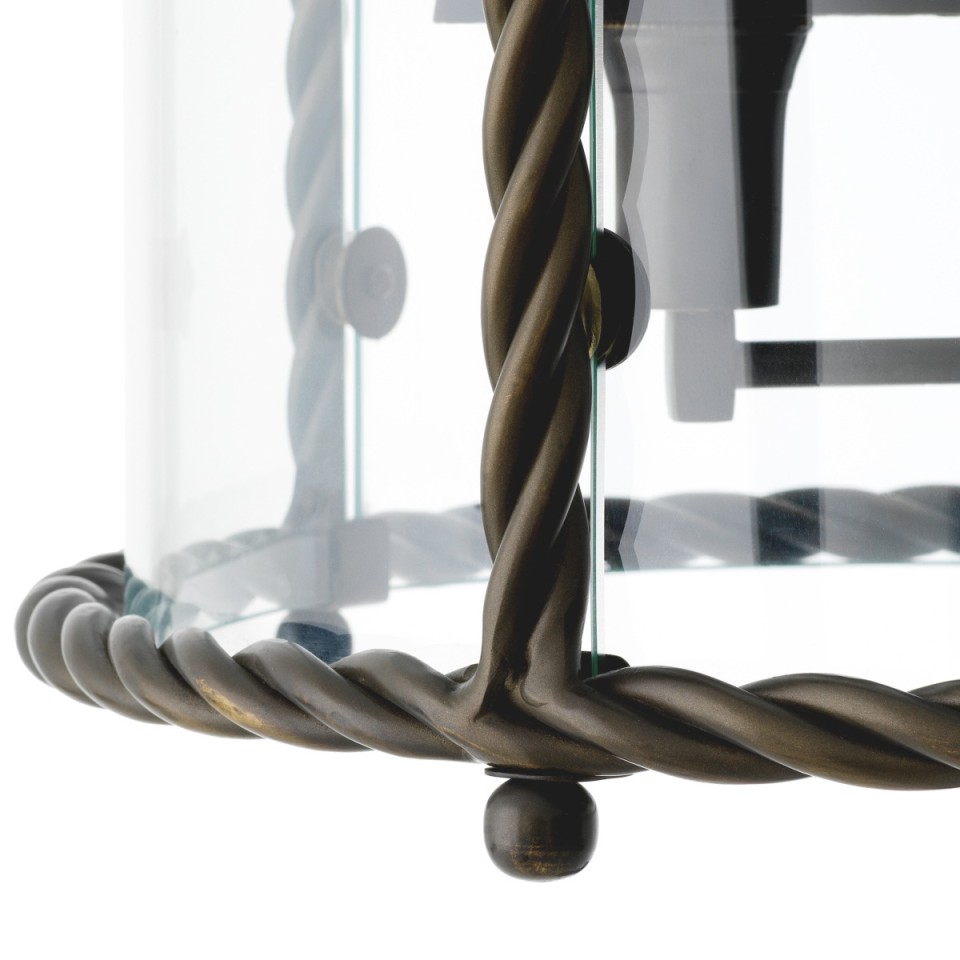 Preston taklampa brons/klart glas 46 cm