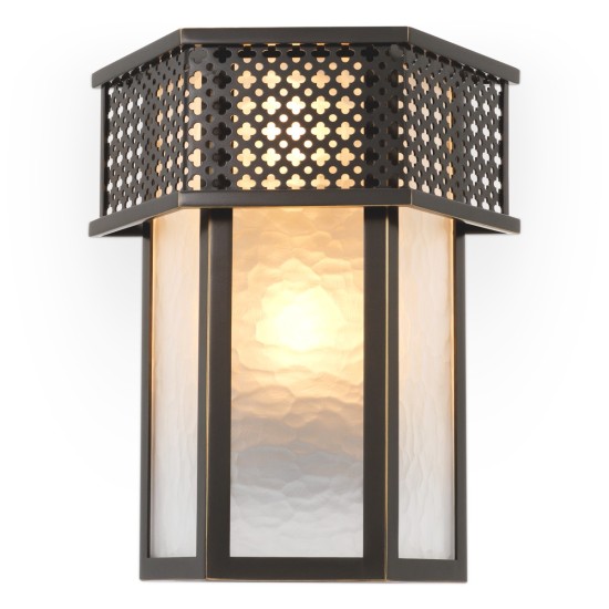 Minerva vägglampa brons/frostat glas 30 cm