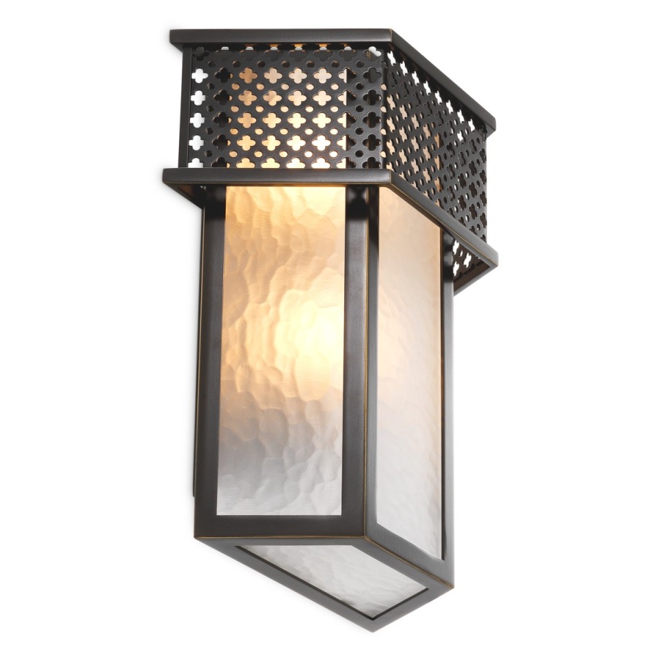 Minerva vägglampa brons/frostat glas 30 cm