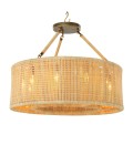 Bernardi chandelier natural rattan/vintage brass 80 cm