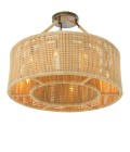 Bernardi chandelier natural rattan/vintage brass 80 cm