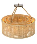 Bernardi chandelier natural rattan/vintage brass 80 cm
