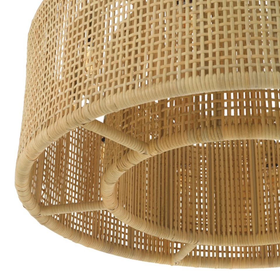 Bernardi chandelier natural rattan/vintage brass 80 cm