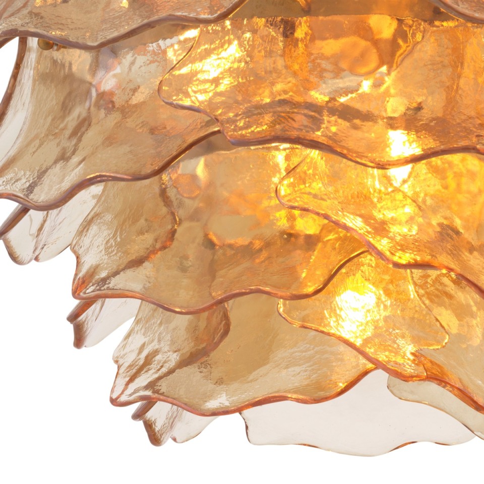 Clarendon chandelier antique brass/champagne glass 75 cm