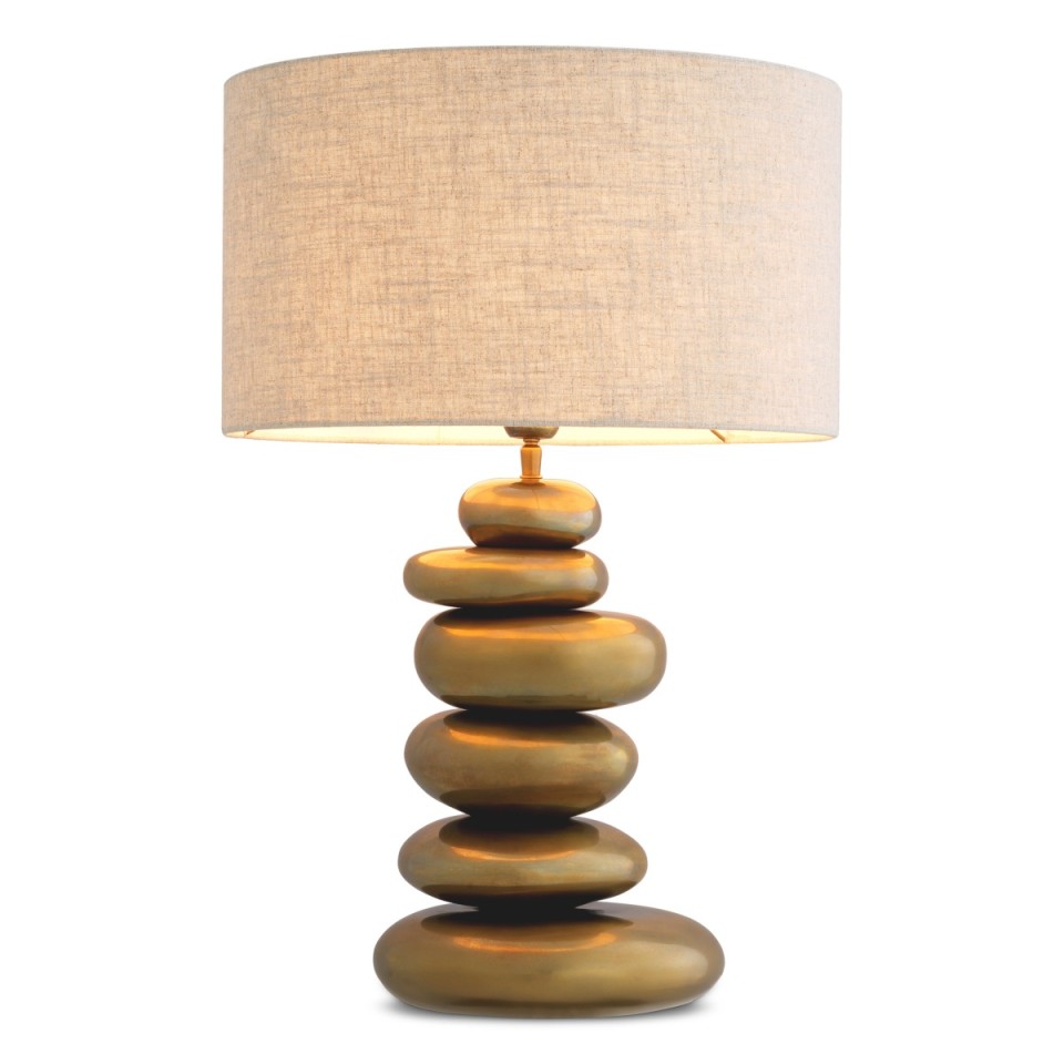 Kallisto table lamp vintage brass/linen 66.5 cm