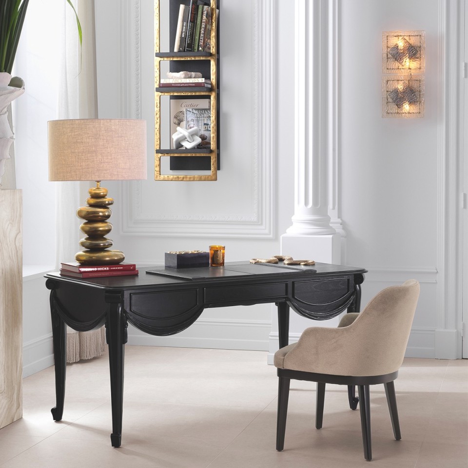 Kallisto table lamp vintage brass/linen 66.5 cm