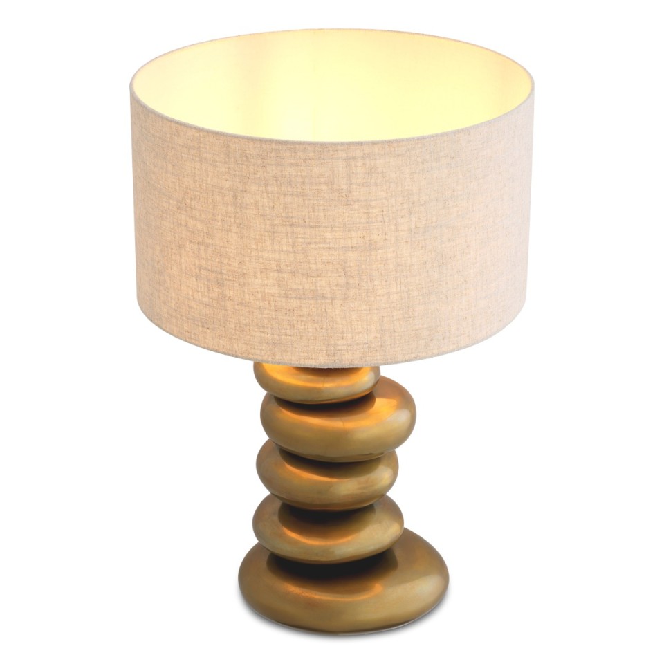 Kallisto table lamp vintage brass/linen 66.5 cm
