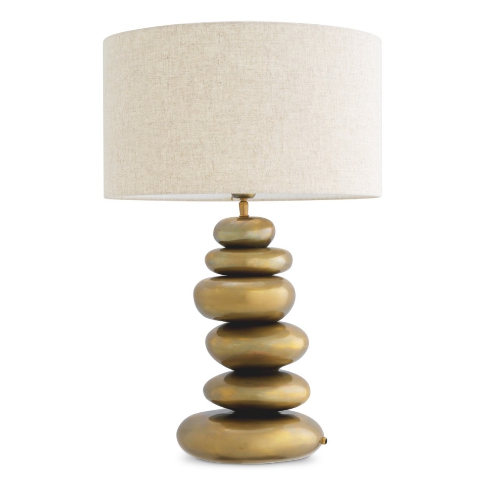 Kallisto table lamp vintage brass/linen 66.5 cm