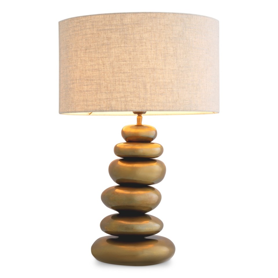 Kallisto table lamp vintage brass/linen 66.5 cm