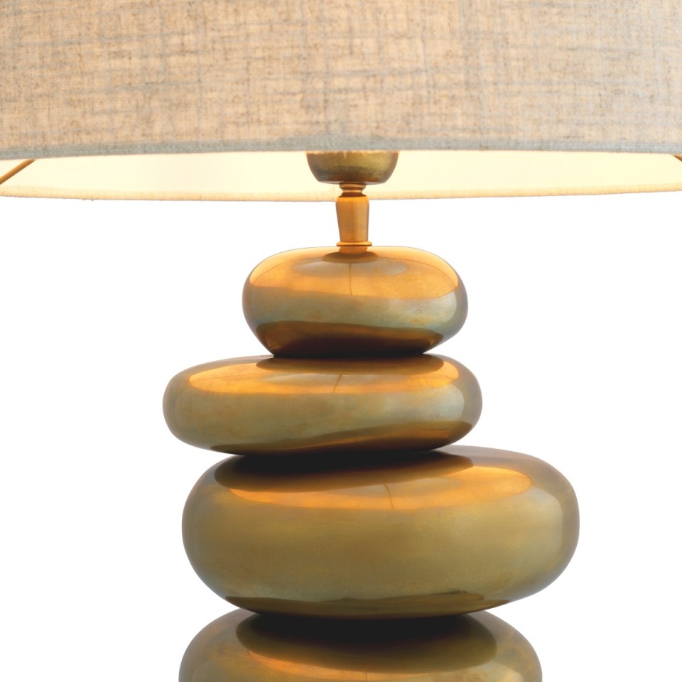 Kallisto table lamp vintage brass/linen 66.5 cm