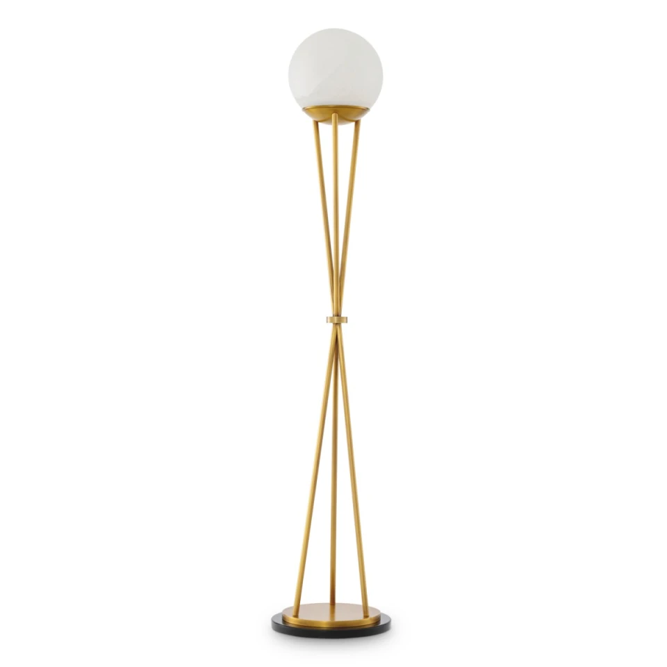 Izzy golvlampa antikmässing/alabaster 140 cm