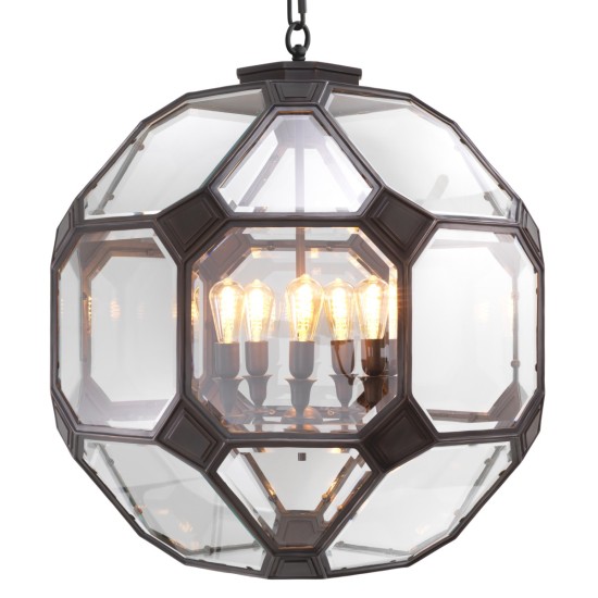 Olympia L ljuskronan brons/klart glas 80 cm