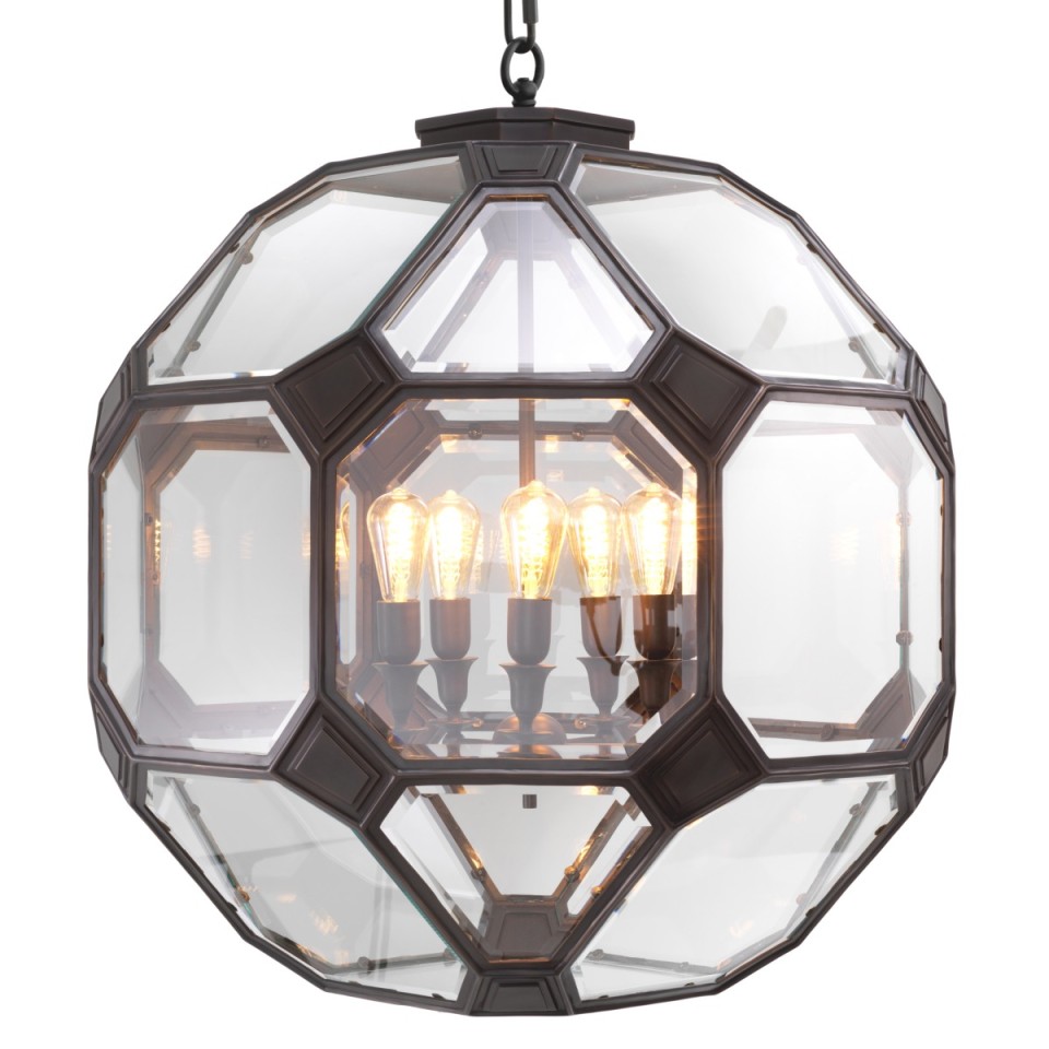 Olympia L ljuskronan brons/klart glas 80 cm
