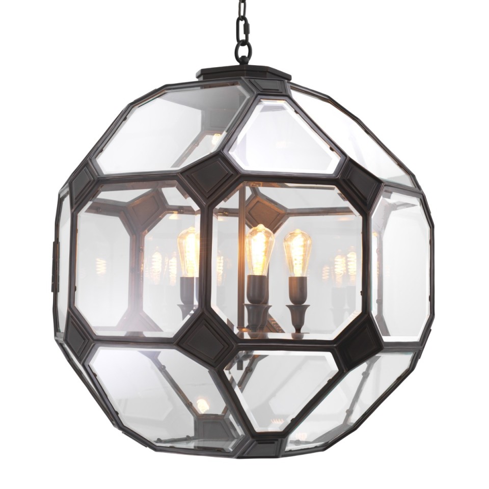Olympia L ljuskronan brons/klart glas 80 cm