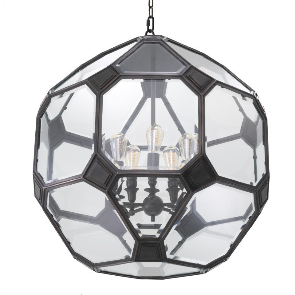 Olympia L ljuskronan brons/klart glas 80 cm