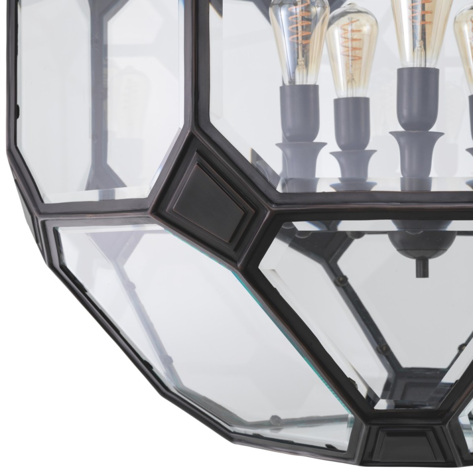 Olympia L ljuskronan brons/klart glas 80 cm