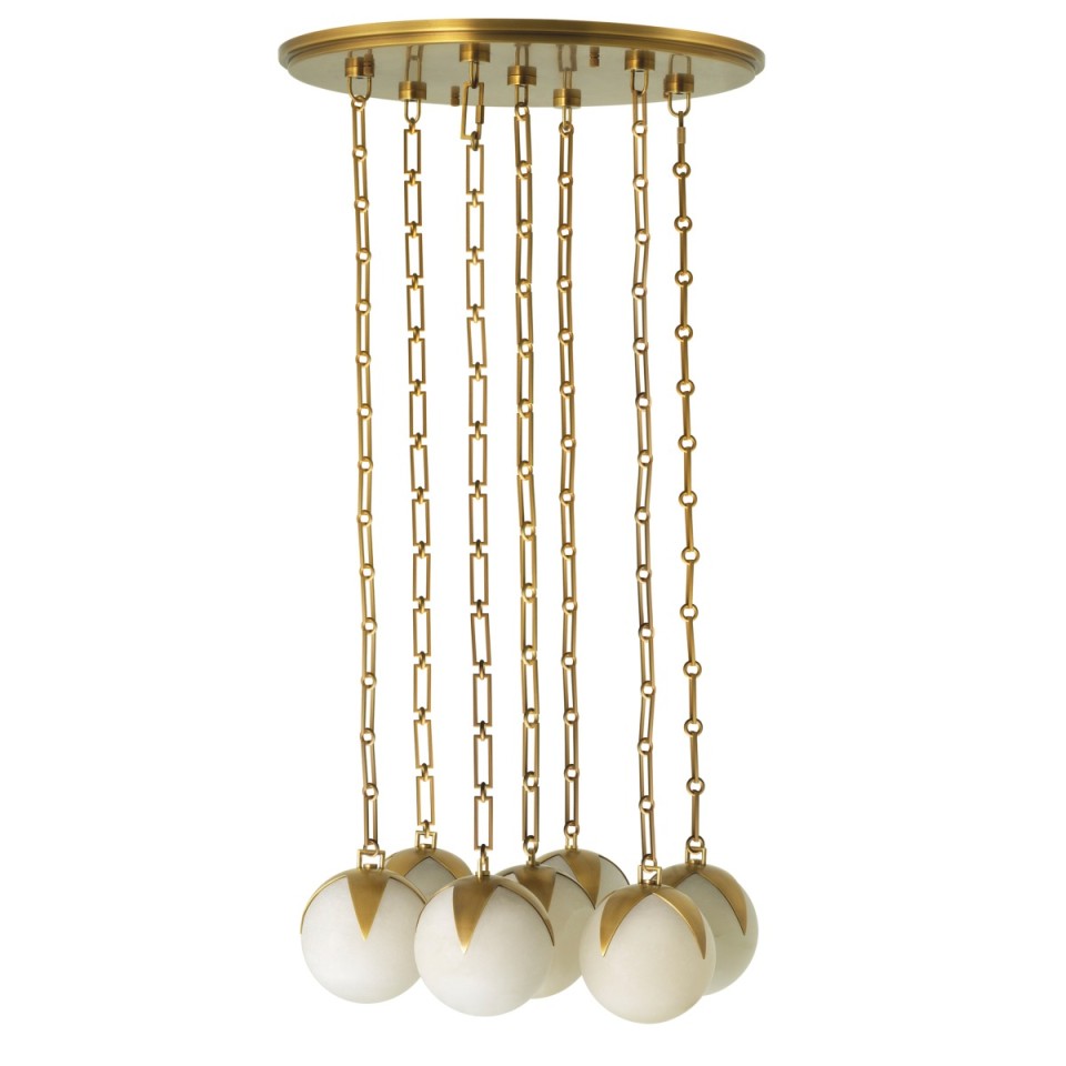 Alesa L takkrona antikmässing/alabaster 50 cm