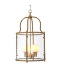 Preston taklampa vintage mässing/klart glas 46 cm