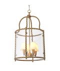 Preston taklampa vintage mässing/klart glas 46 cm
