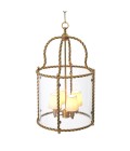 Preston taklampa vintage mässing/klart glas 46 cm