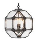 Olympia S chandelier bronze/clear glass 60 cm