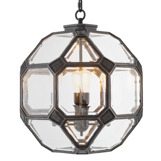 Olympia S ljuskrona brons/klart glas 60 cm