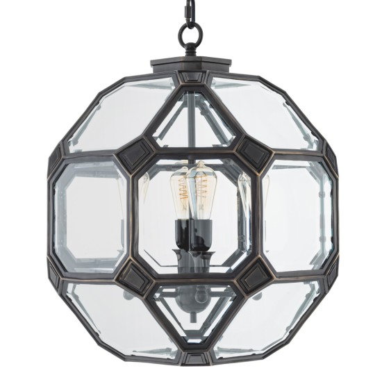 Olympia S ljuskrona brons/klart glas 60 cm