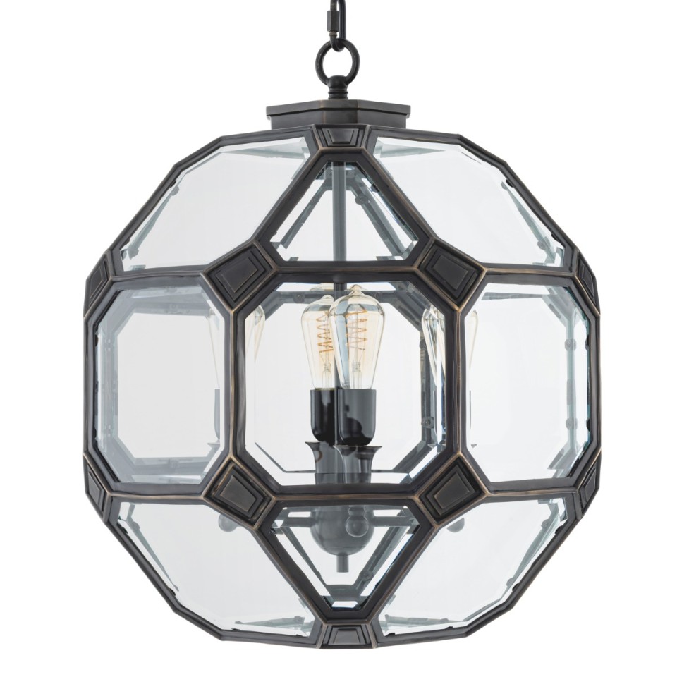 Olympia S ljuskrona brons/klart glas 60 cm