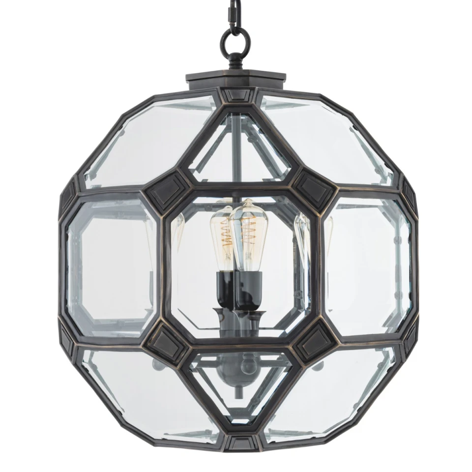 Olympia S chandelier bronze/clear glass 60 cm