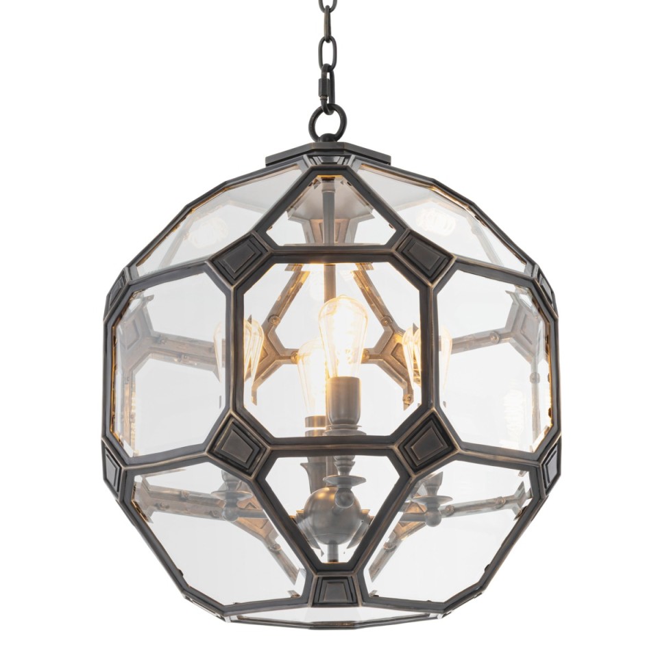 Olympia S ljuskrona brons/klart glas 60 cm