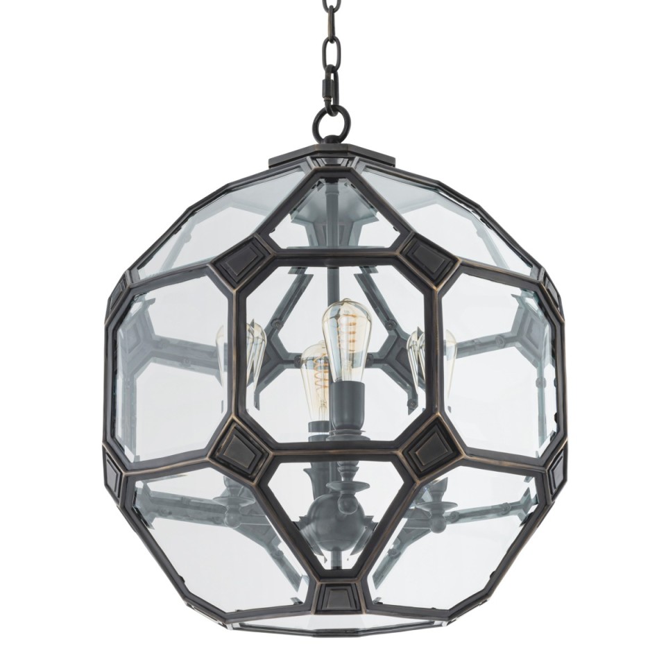 Olympia S ljuskrona brons/klart glas 60 cm