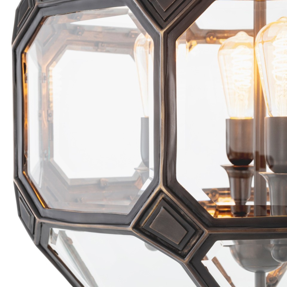 Olympia S ljuskrona brons/klart glas 60 cm