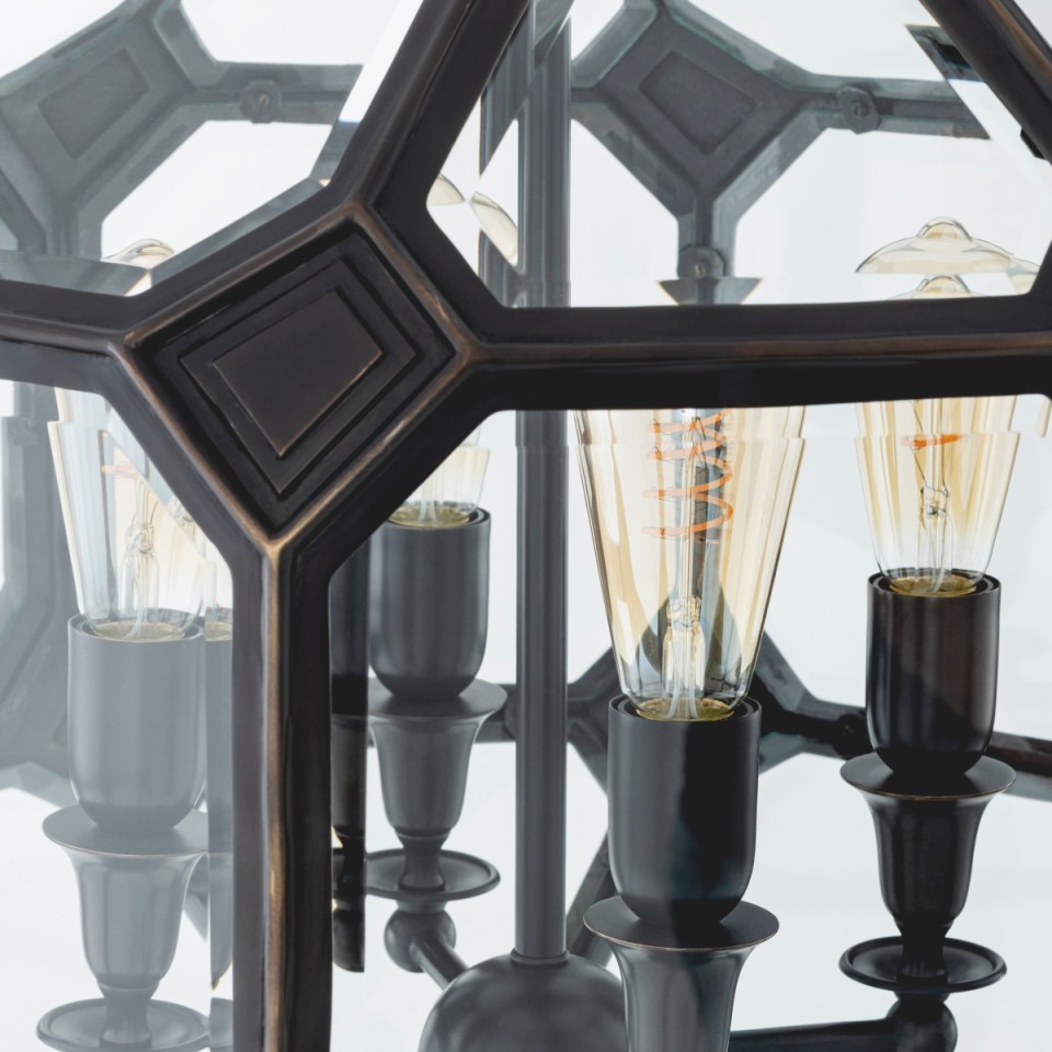 Olympia S ljuskrona brons/klart glas 60 cm