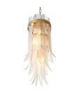 Erika S chandelier antique brass/clear glass 35 cm