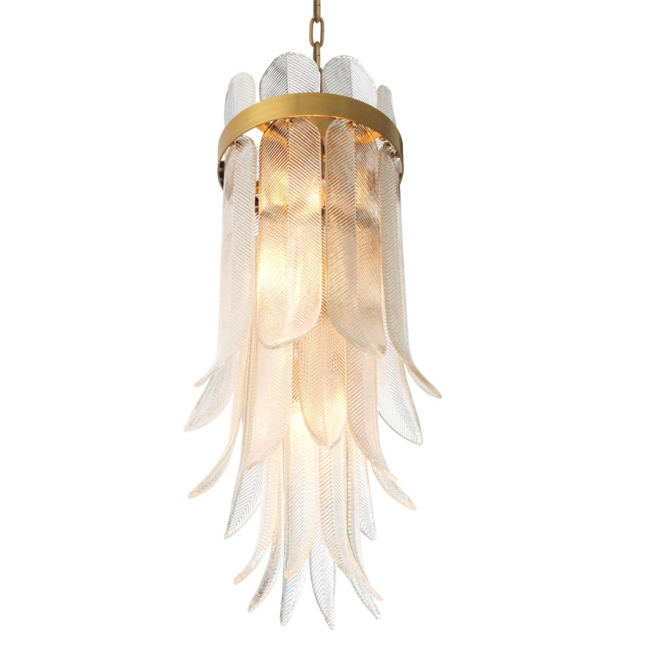 Erika S chandelier antique brass/clear glass 35 cm