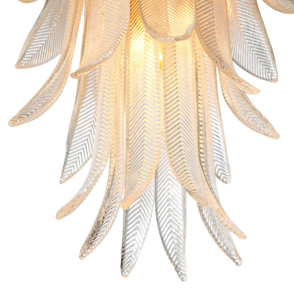 Erika S chandelier antique brass/clear glass 35 cm
