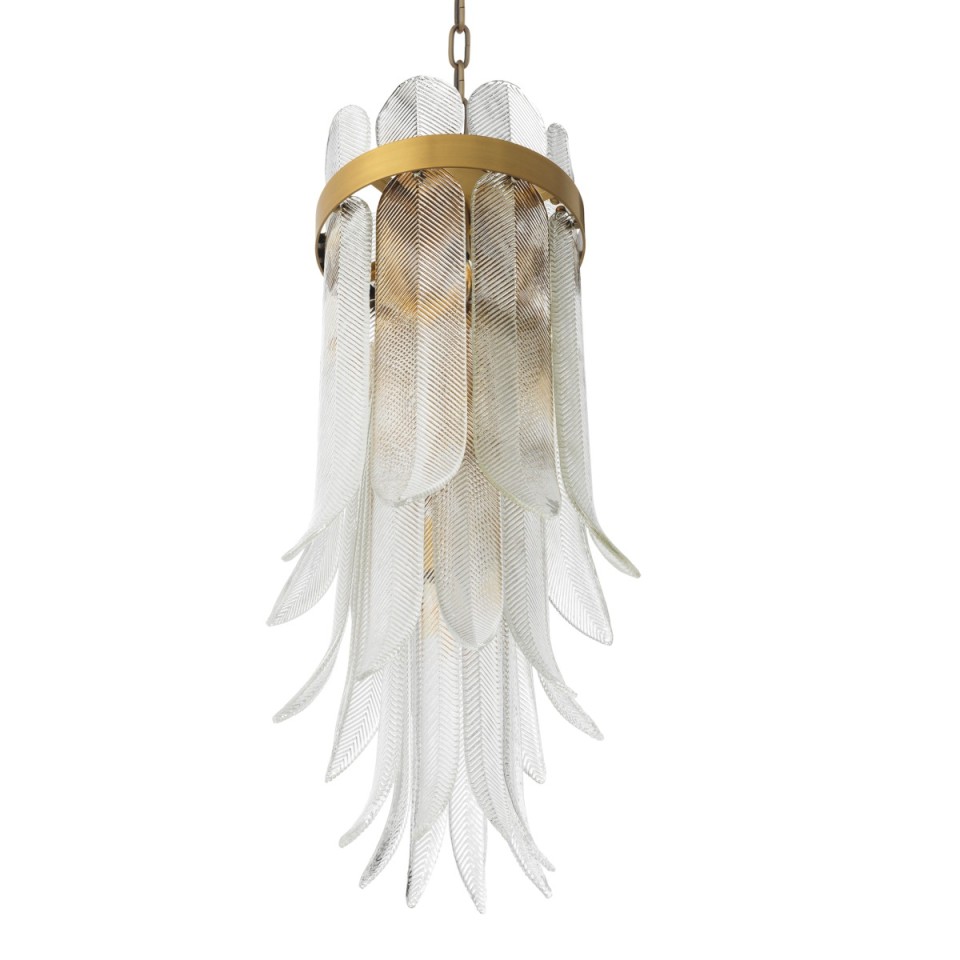 Erika S chandelier antique brass/clear glass 35 cm
