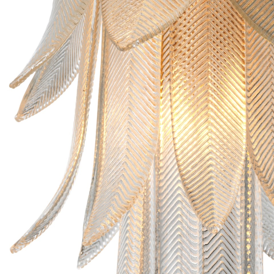 Erika S chandelier antique brass/clear glass 35 cm