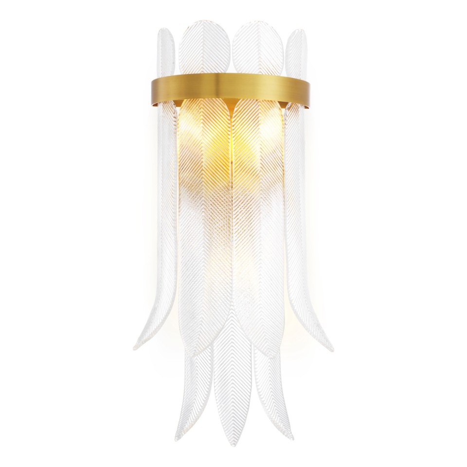 Erika wall light antique brass/clear glass 66.5 cm