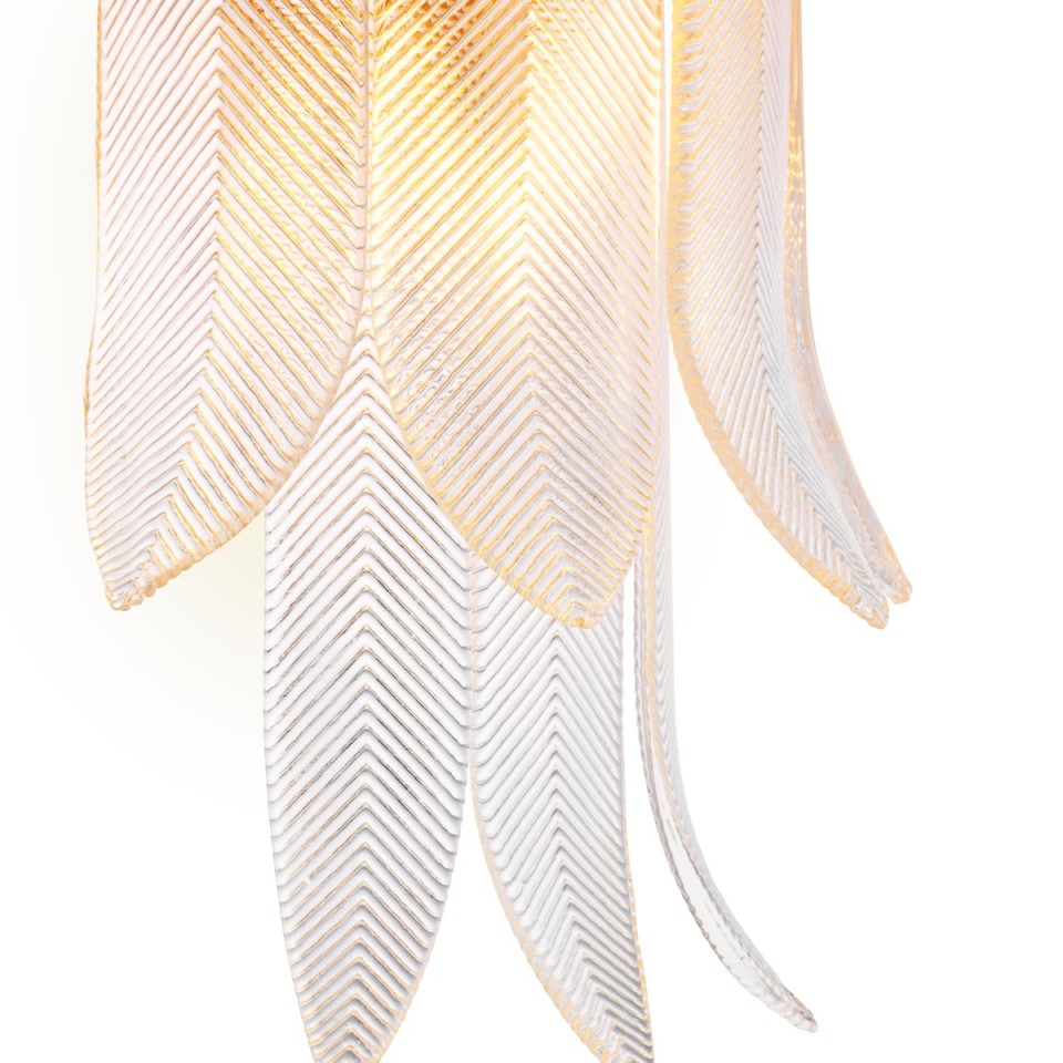 Erika wall light antique brass/clear glass 66.5 cm