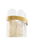 Erika wall light antique brass/clear glass 66.5 cm
