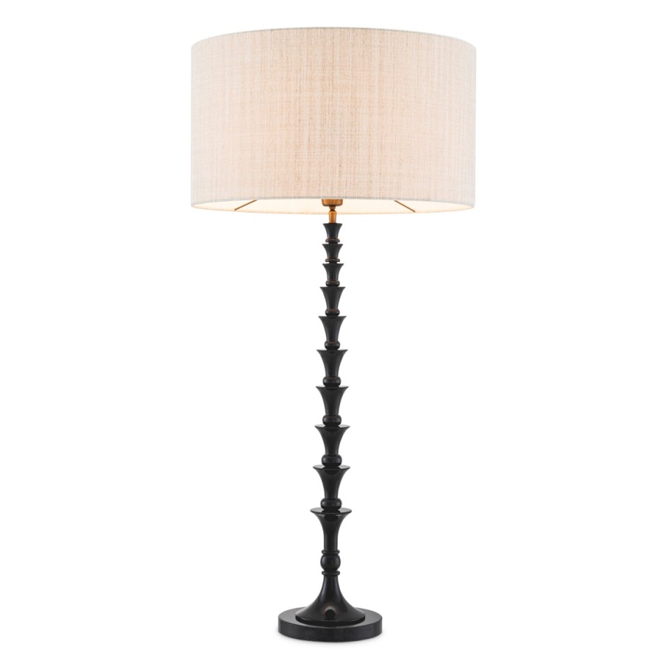 Arabella table lamp piano black/linen 112.5 cm