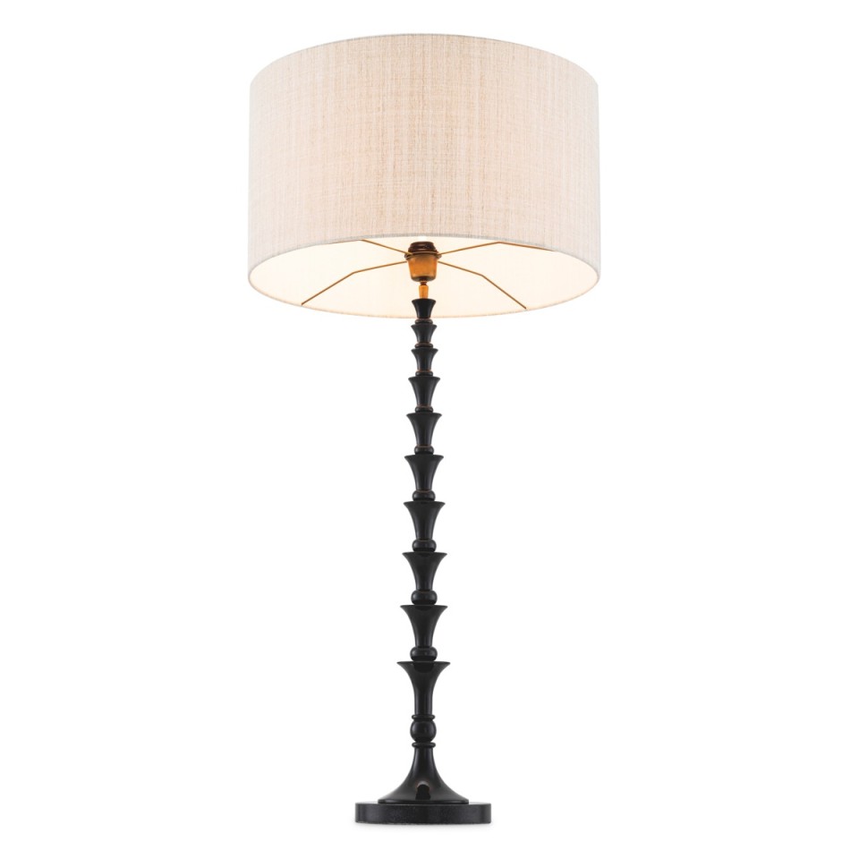 Arabella table lamp piano black/linen 112.5 cm