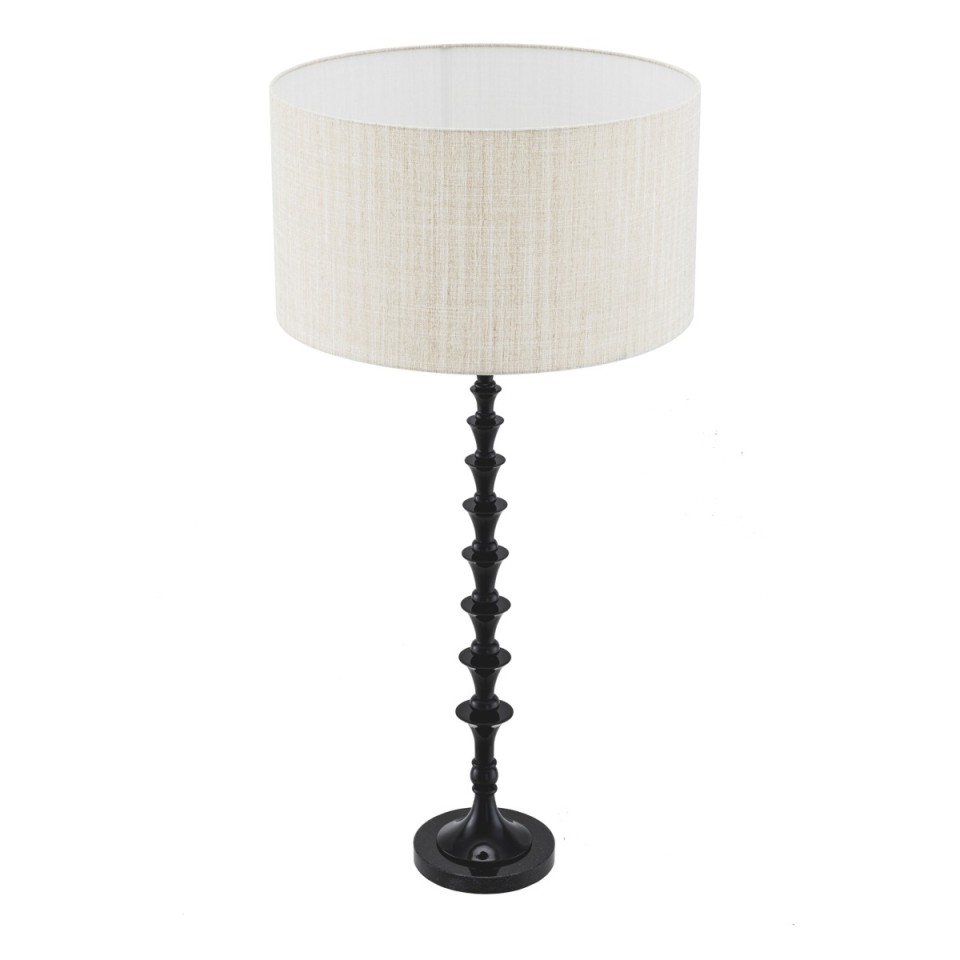 Arabella table lamp piano black/linen 112.5 cm