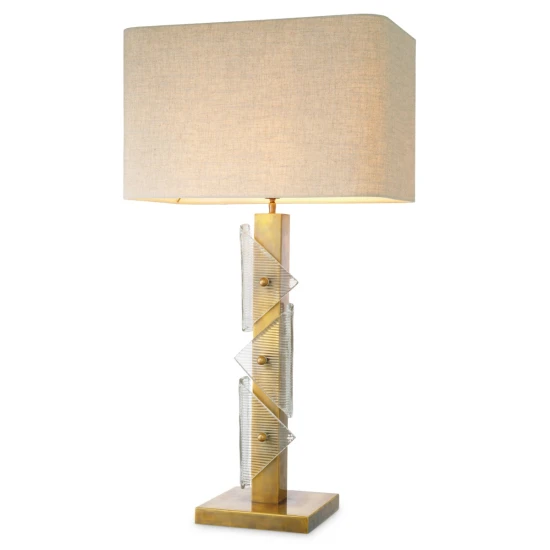 Mirabella bordslampa vintage mässing/glas 100 cm
