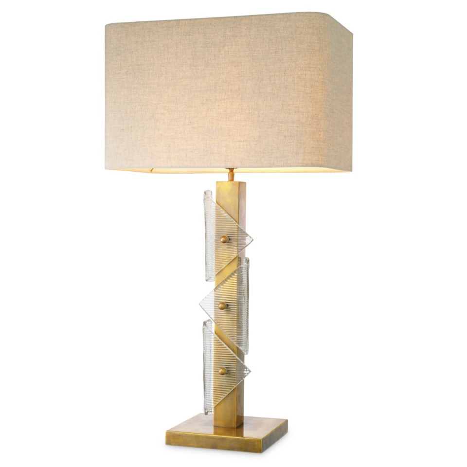 Mirabella table lamp vintage brass/glass 100 cm