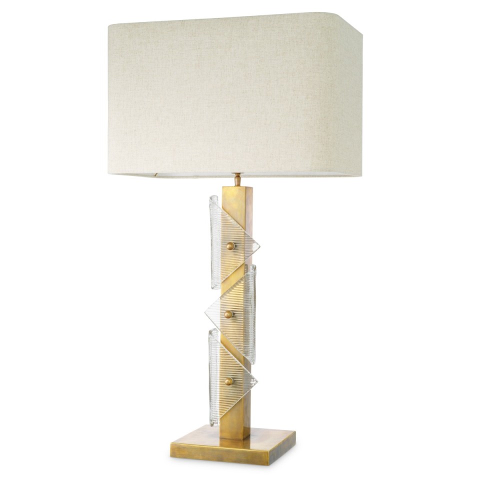 Mirabella table lamp vintage brass/glass 100 cm